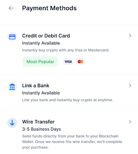 how transfer money from bank to blockchain wallet