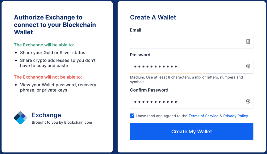 blockchain login with email