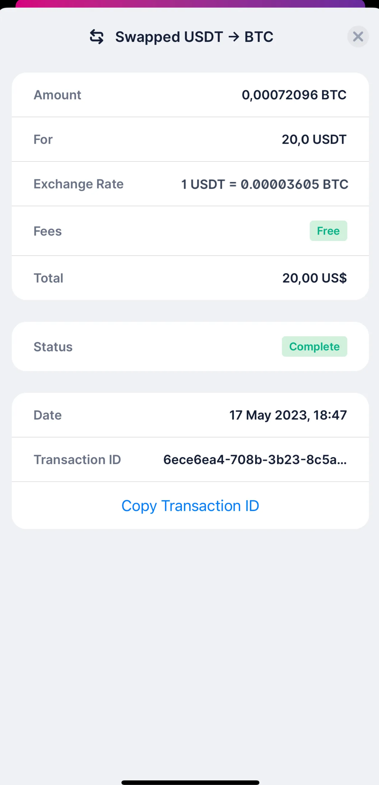 What information is available about my Swap order? – Blockchain Support  Center