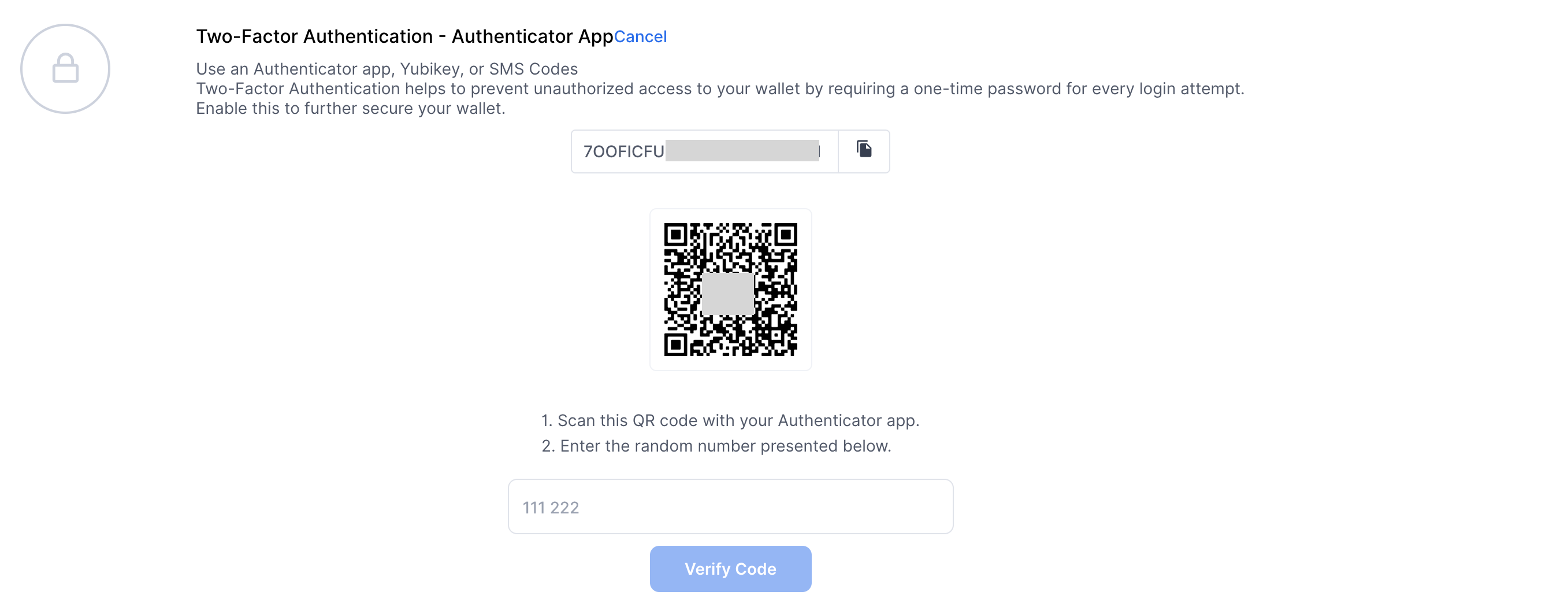 add local bitcoin to 2fa barcode scanner