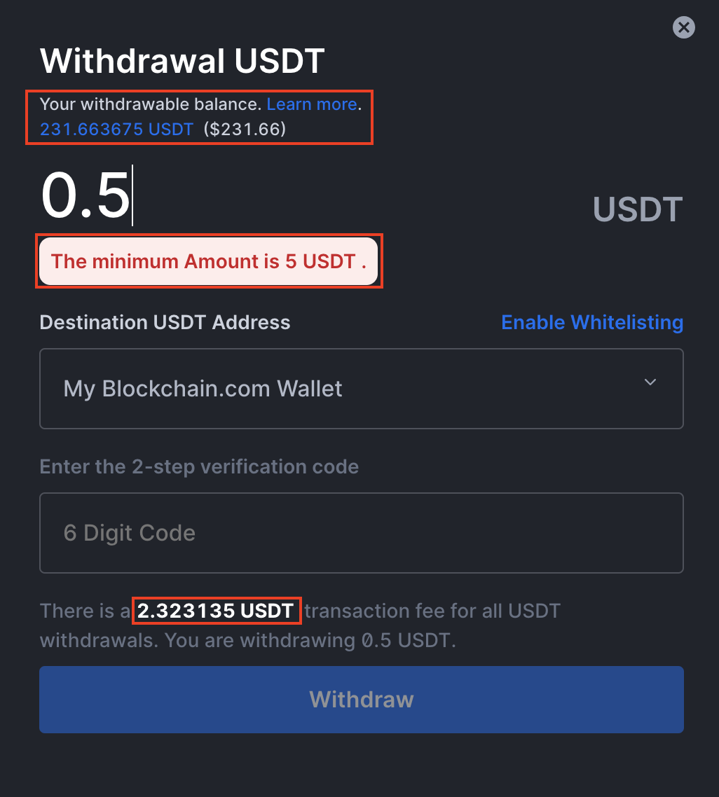 crypto com minimum withdrawal